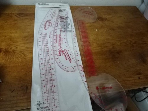 Lot 3 Vtg 70s B-Oleyar Rulers-Designer Curve, Crotch & Inseam-in plastic storage