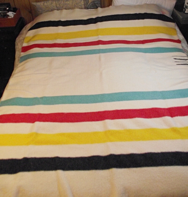 Wonderful Vtg Hudson Bay Four Point Wool Blanket England Stipes 61 X 78 Full Siz eBay