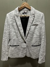 Tommy Hilfiger Tri Color Blazer Elbow Patches Lined Women s Size 10