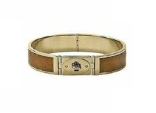 NEW FOSSIL GOLD TONE S/STEEL COVERED WITH SUEDE,TURN LOCK BRACELET JF00223710M