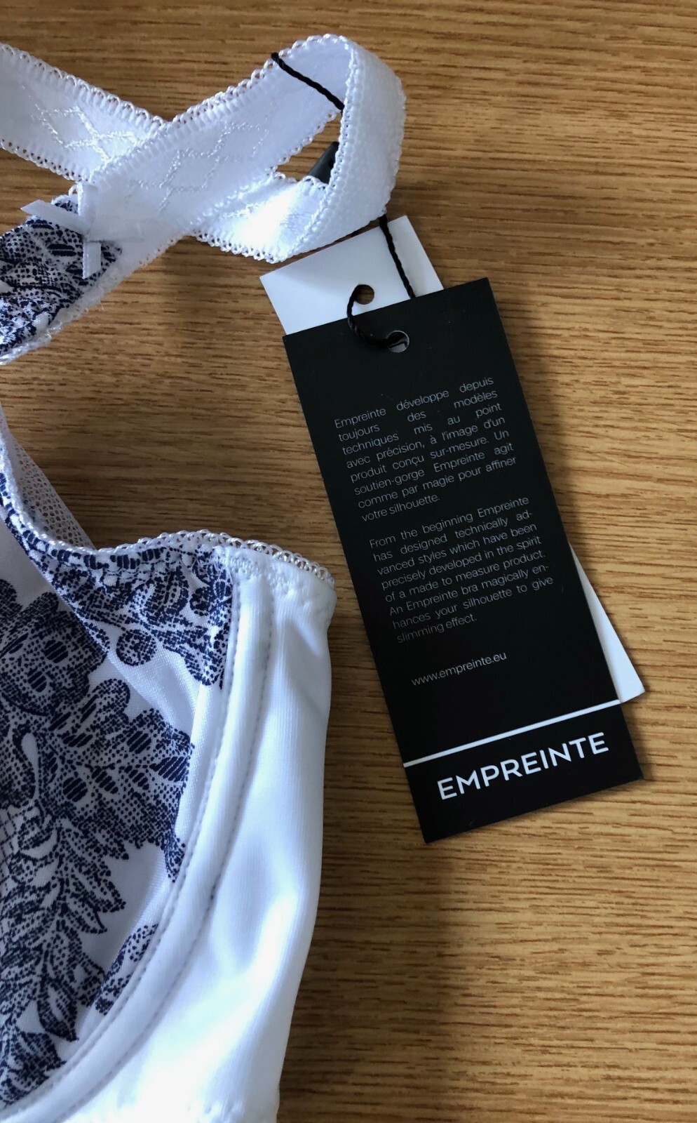Empreinte New Lilly rose Low Neck Underwired Bra In Bleu de Jouy NOW