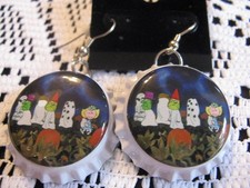 Halloween 1" Bottle Cap Images Earrings  Handcrafted   Gift Idea