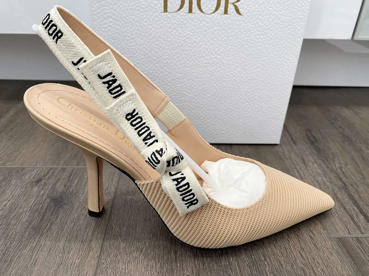 Dior heels store with ribbon