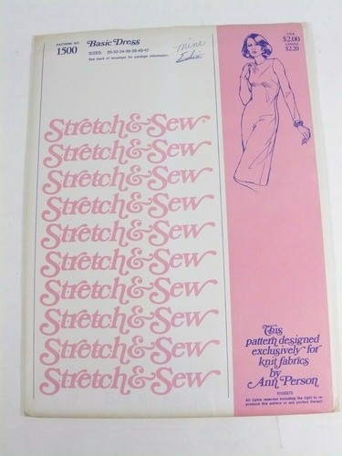 Vtg STRETCH & SEW Pattern 1500 Woman's BASIC DRESS Size 30-42 Ann Person uncut