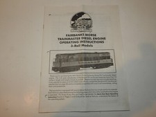 MTH O GAUGE FAIRBANKS MORSE TRAINMASTER DIESEL OPERATING INSTRUCTION BOOKLET