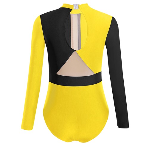 Kids Girls Jumpsuit Ballerina Bodysuit Color Block Dancewear Performance Teens - Picture 100 of 104