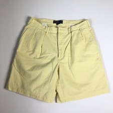 POLO RALPH LAUREN Men's SZ 36 Yellow CHINO Pleated Front Shorts 9" Inseam A60