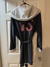 Victoria Secret Vintage Plush Gray/Pink Bath Robe Pajama M/L