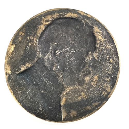 Plaque bronze Fonte uniface du Maréchal Foch WW1 signé Maillard médaille 14-18 - Picture 2 of 2