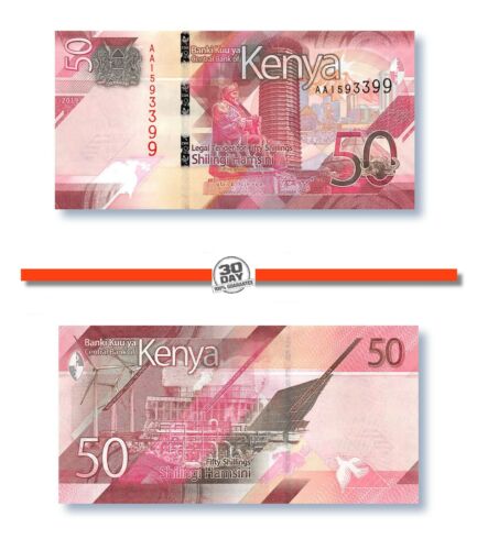 Kenya 50 Shillings 2019 Unc Pn 52a - Afbeelding 1 van 3
