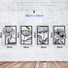 3er set Blumen Wanddeko, Lotus Blume Wanddekoration aus Holz, 3D Wall Art