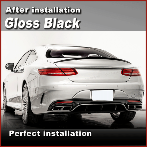 Glanz Schwarz Heckspoiler Flügel Lippe Für Mercedes C217 S500 S63AMG Coupe 14-18 - Picture 4 of 11