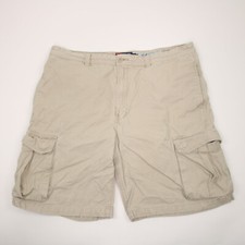 Chaps Shorts Adult Size 38 Beige Cargo Pockets 9.5in Inseam Casual 100 Cotton