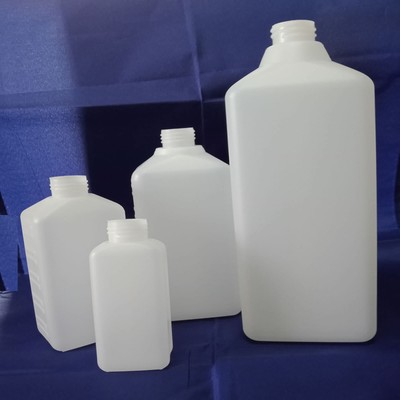 5x 1000 ml Vierkantflasche HDPE Natur Kunststoffflasche Rechteckflasche Labor