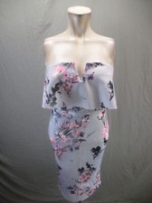 NWT PRETTYLITTLETHING Size 6 Womens Floral Strapless Party/Cocktail Dress 855