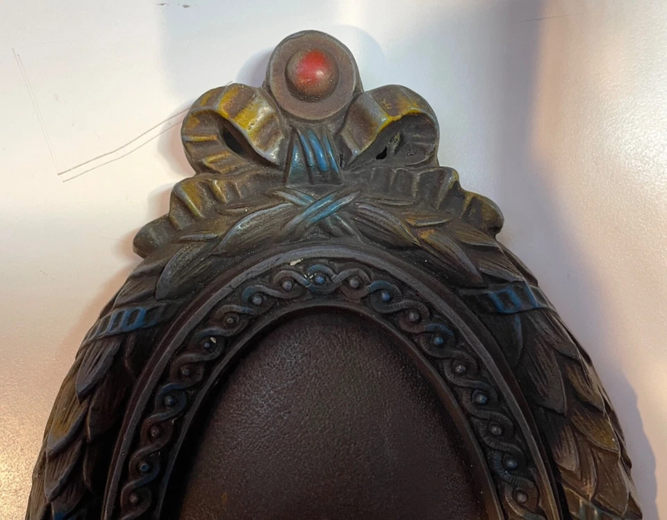 Aplique de pared antiguo doble vela Art Deco pintado metal texturizado con interruptor Foto 4 de 4