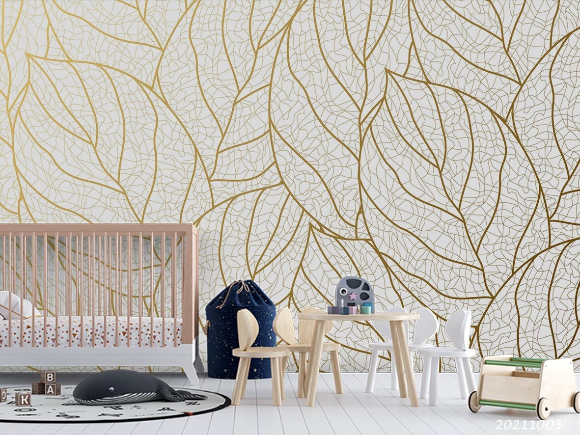 3D Gold Leaf Texture Wall Murals Wallpaper Murals Wall Sticker 141