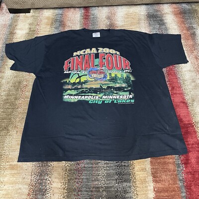 NCAA 2001 Final Four Tee Logo Athletic Vintage Minneapolis Size XXL 