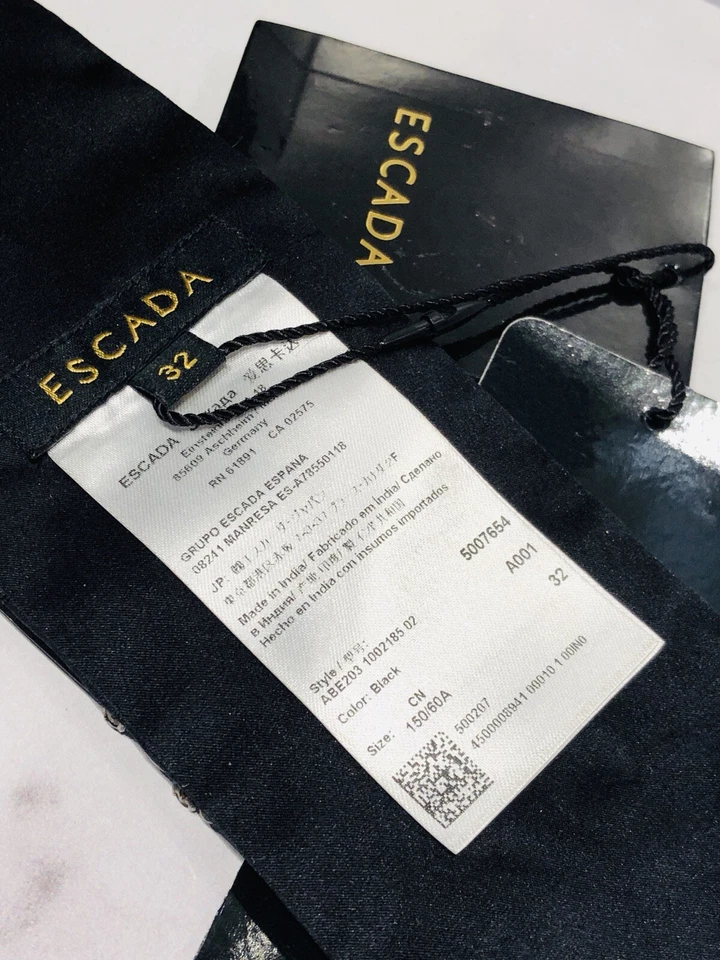 Cinturón de cintura ESCADA negro satinado con cuentas Foto 4 de 4