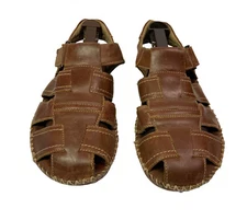 Men's FLORSHEIM Fisherman Comfort Sandals Brown Leather US Size 9W 14048-257