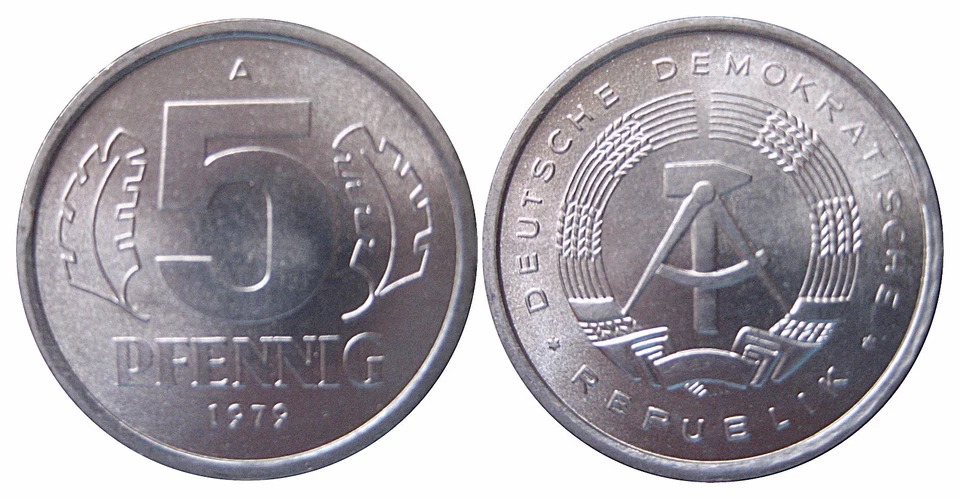 1509 5 Pfennig DDR 1979 A in STG fein  1502404 - Bild 1 von 1