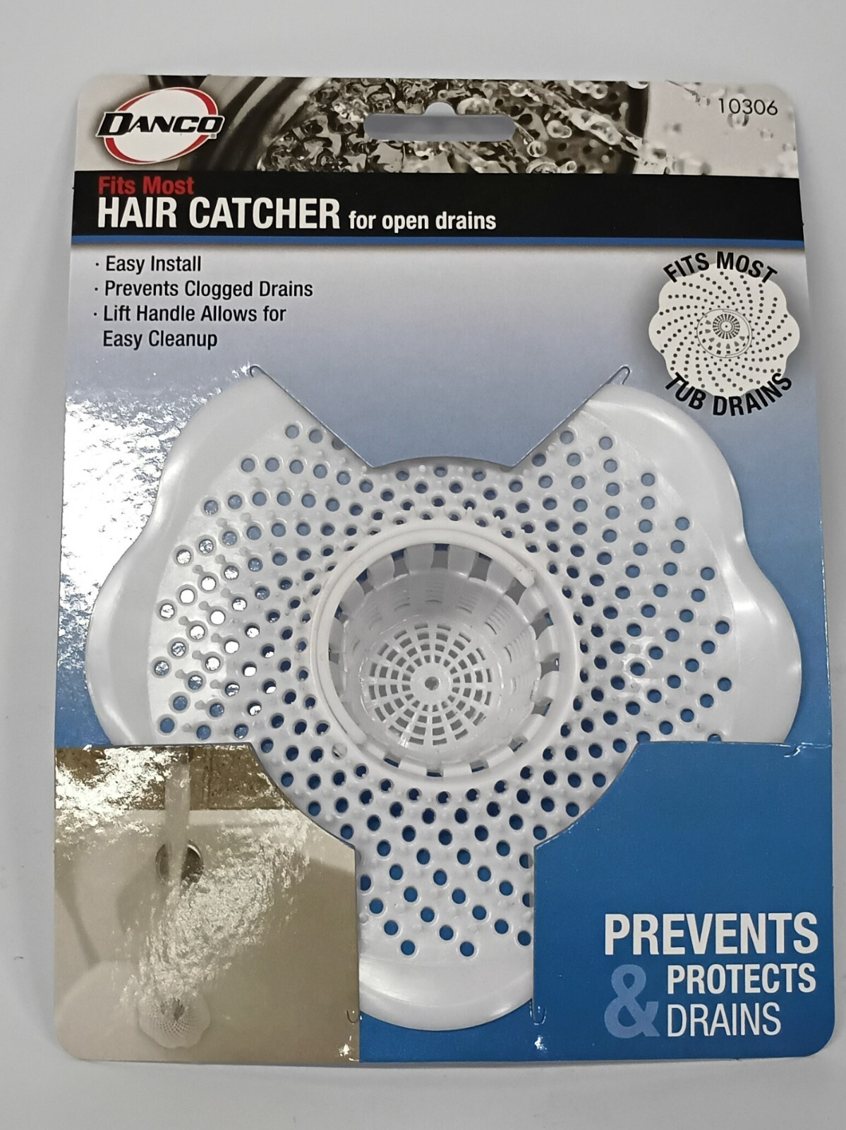 Danco 10306, Tub/Drain Protector Hair Cather and Strainer, Clog Prevention