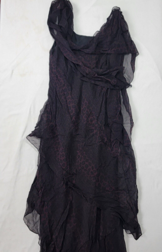 Jones New York Evening Dress Long Maxi Women's Size 6 SILK Black Maroon Vintage - Picture 5 of 9