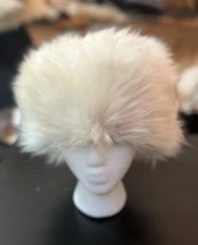 Extra Heavy White Sheepskin Hat Size XL Poly Lining Real Shearling