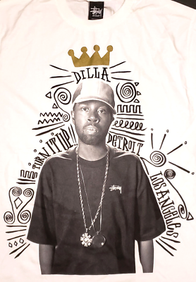 STUSSY x J DILLA T-shirt Turn It Up Rare Vintage Tee Men's MEDIUM