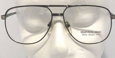 VTG Aviator Eyeglass Full Rim Frame Flex Hinge Pilot Black SST Retro 80s