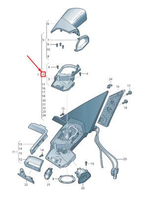 Audi E-Tron Gen Rechts Digital Außenspiegel Reparatur Set 4KE857976 NEU ORIGINAL