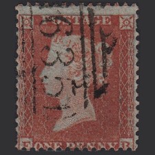 T5_19 GB QV 1855 1d RED-BROWN PLATE R2 SG22-C2(1) EB FU READING 635