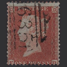 T5_19 GB QV 1855 1d RED-BROWN PLATE R2 SG22-C2(1) EB FU READING 635