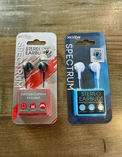 2 Pack Vibe Sound Stereo Earbuds 3.5mm Wired Headphones Assorted Colors NEW
