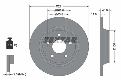 TEXTAR 92303503 Bremsscheibe für FORD,FORD AUSTRALIA