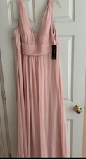 Ever Pretty Pink Women's Deep V Neck Long Formal Dress Size 16 New With Tags
