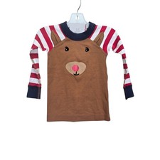NWT Hanna Andersson Kids Reindeer Pajama Top Size 2 Organic Cotton Christmas