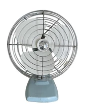 Vintage 1950s Knapp-Monarch “Jack Frost” Electric Desk Fan – Mid Century Blue