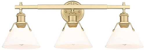 Orwell 27 1/4" Wide Bronze Opal Glass 3-Light Bath Light - Picture 2 of 6