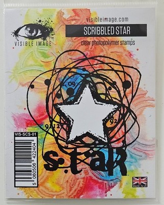Sichtbares Bild gekritzelter Stern Photopolymer Stempel VIS-SCS-01 Papercrafts Cardmakin