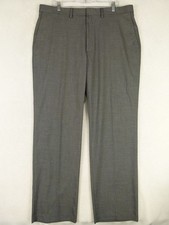 J. M. Haggar Men's 38x32 Gray Classic Fit Polyester Blend Dress Pants Flat Front