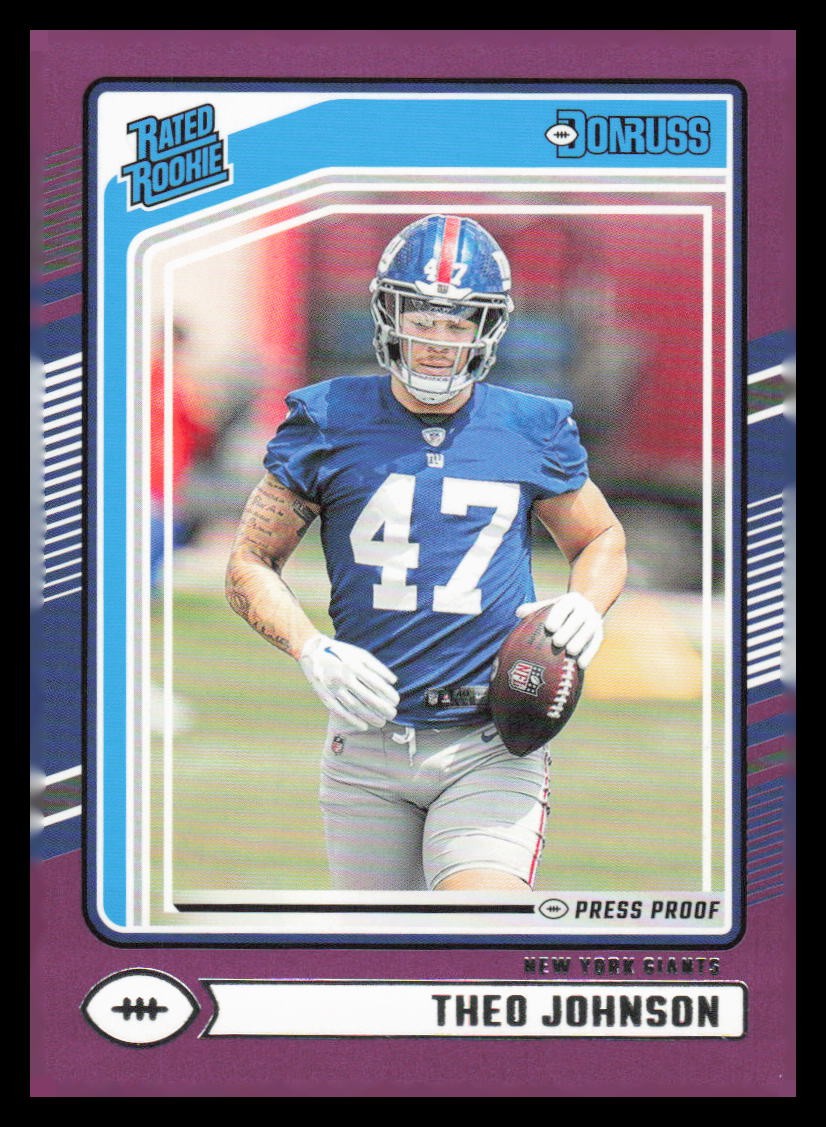 2024 Donruss Press Proof Purple #357 Theo Johnson RR