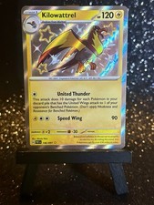 Kilowattrel 146/091 Paldean Fates Shiny Holo carta rara Pokemon quasi nuova