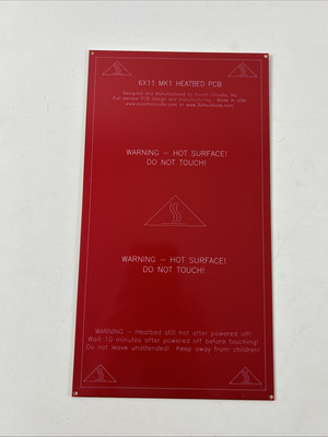 RepRap PCB MK1 Heatbed 11 X 6  - 12 Volt With Tab for 3D Printer Made in USA