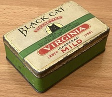 Vintage Black Cat Cigarettes Tin,  Virginia Carreras Mild.