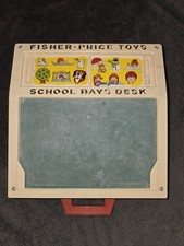 Vintage 1972 Fisher-Price Toys School Days Desk educational learning toy set
