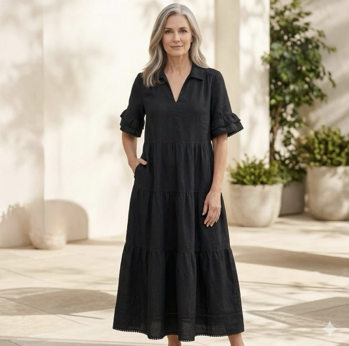 chicos maxi dresses with sleeves Chico's Short Sleeve Maxi Dresses for Women for sale