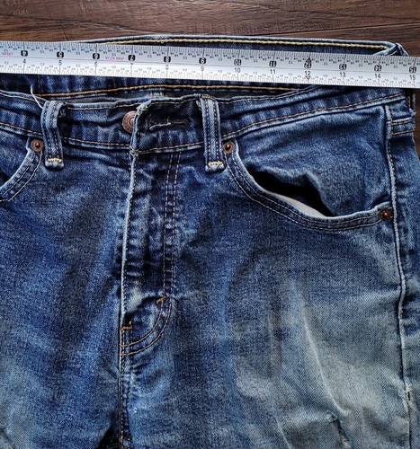 Jean Levis 505 DISTRESSED homme 30x30 bleu foncé coupe régulière fermeture éclair droite mouche - Photo 11/13