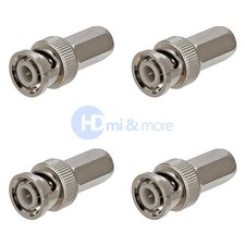 BNC Twist ON Connector RG59 CCTV Coax Cable Adapter Coaxial Male - LOT of 4