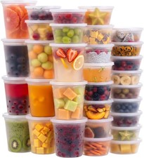 Clear, 60 Pack, 16 Oz  8 Oz, Deli Containers with Lids 32 Oz
